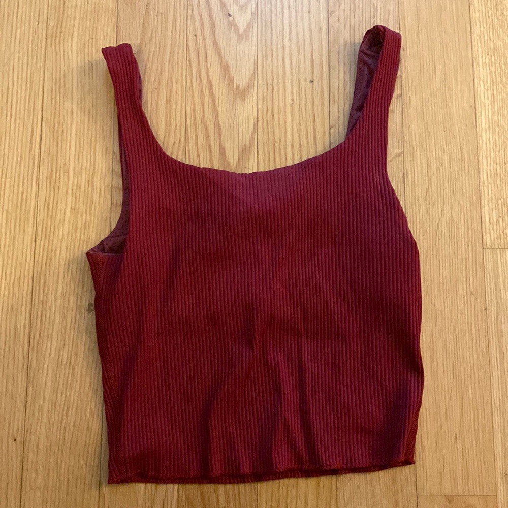 carbon38 ribbed cropped tank S